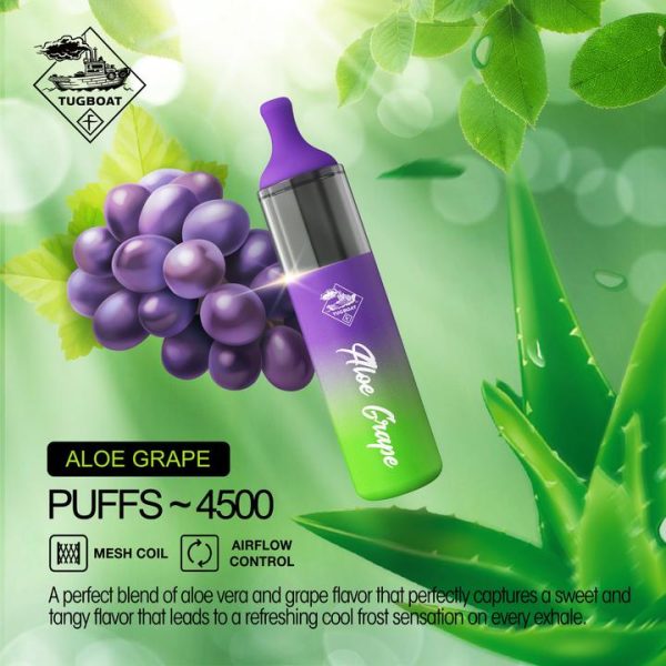 tugboat evo disposable vape device aloe-grape