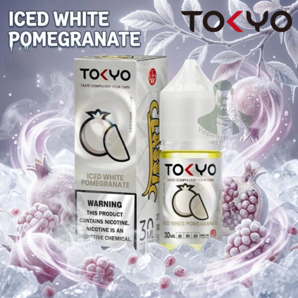Tokyo Salt Nic E-Liquid 30ml Iced White Pomegranate