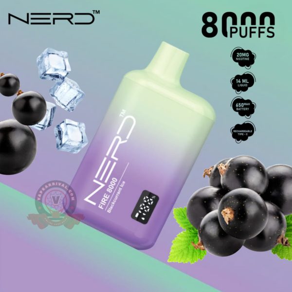 Nerd Fire 8000 Puffs Disposable Vape Blackcurrant Ice