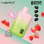Nerd Fire 8000 Puffs Disposable Vape Strawberry Watermelon Bubblegum