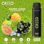 Creed 6000 Puffs Disposable Vape Mango Guava Blackcurrant Ice