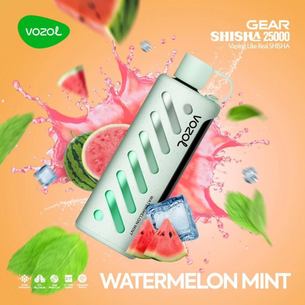 Vozol Gear Shisha 25000 Puffs Watermelon Mint