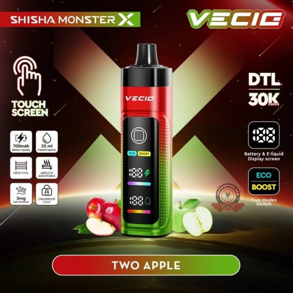 Shisha Monster X 30000 Puffs Two Apple