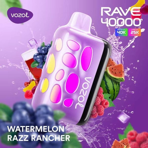 VOZOL RAVE 40K Disposable Vape Watermelon Razz Rancher