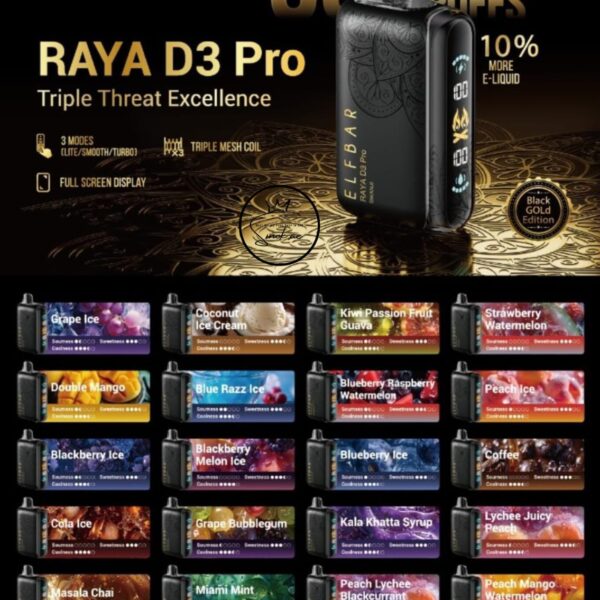 Elf Bar 30000 Puffs Raya D3 Pro