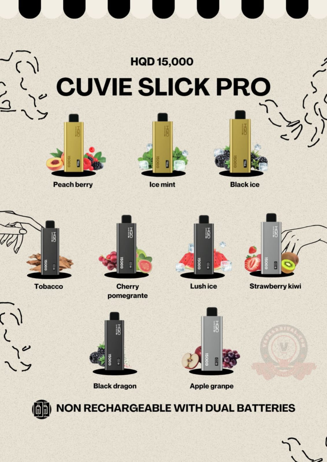 HQD Cuvie Slick Pro 15000 Puffs Disposable HQD Cuvie Slick Pro 15000 Puffs Disposable