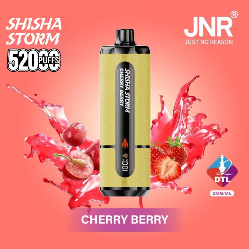 JNR Shisha Storm 52000 Puffs Disposable Vape Cherry Berry