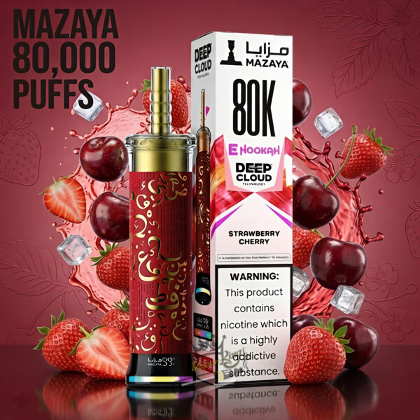 Mazaya Deep Cloud Shisha 80000 Puffs Disposable Strawberry Cherry