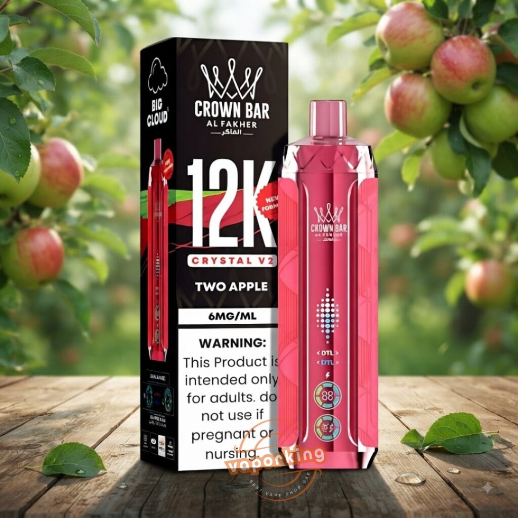 Al Fakher Crown Bar 12K Crystal V2 Disposable Two Apple