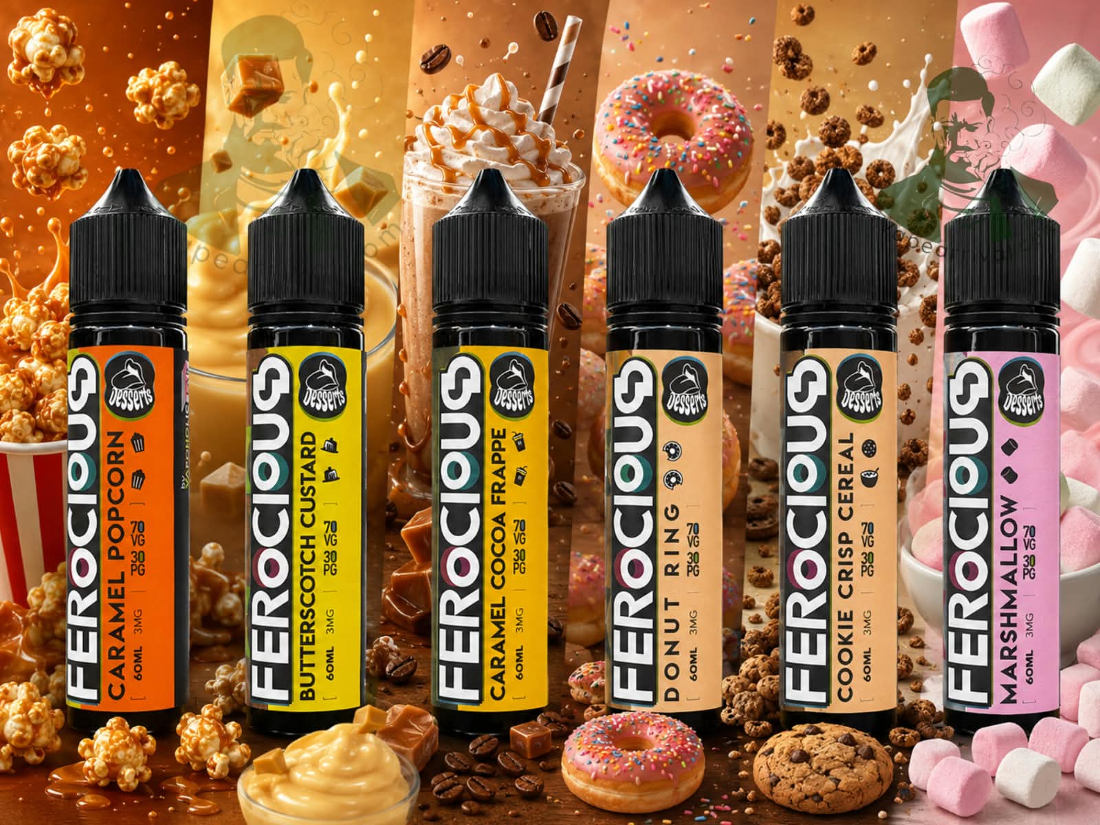 FEROCIOUS DESSERTS 3mg Vape Juice 60ml FEROCIOUS DESSERTS 3mg Vape Juice 60ml
