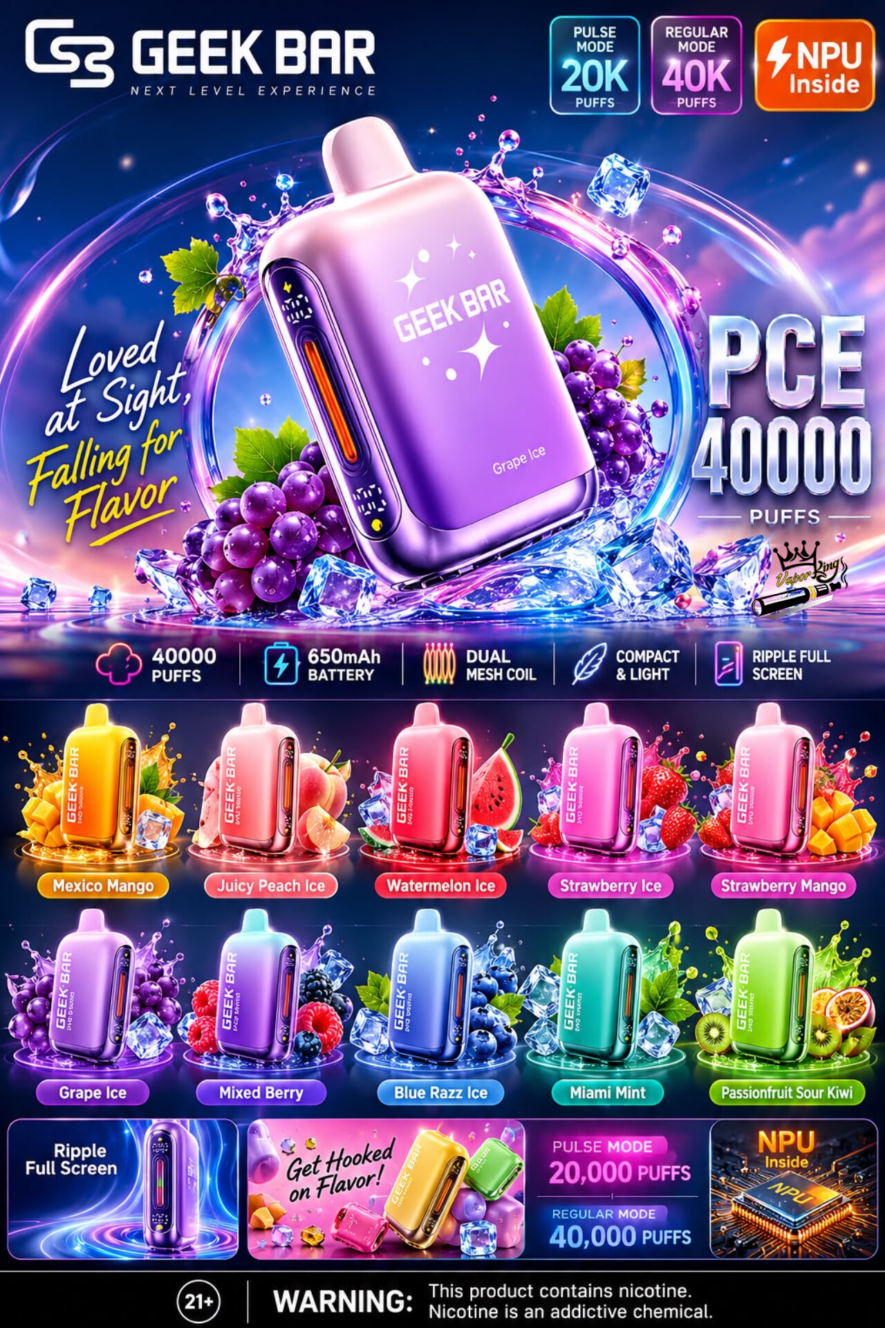 GEEK BAR PCE 40000 Puffs Disposable Vape GEEK BAR PCE 40000 Puffs Disposable Vape