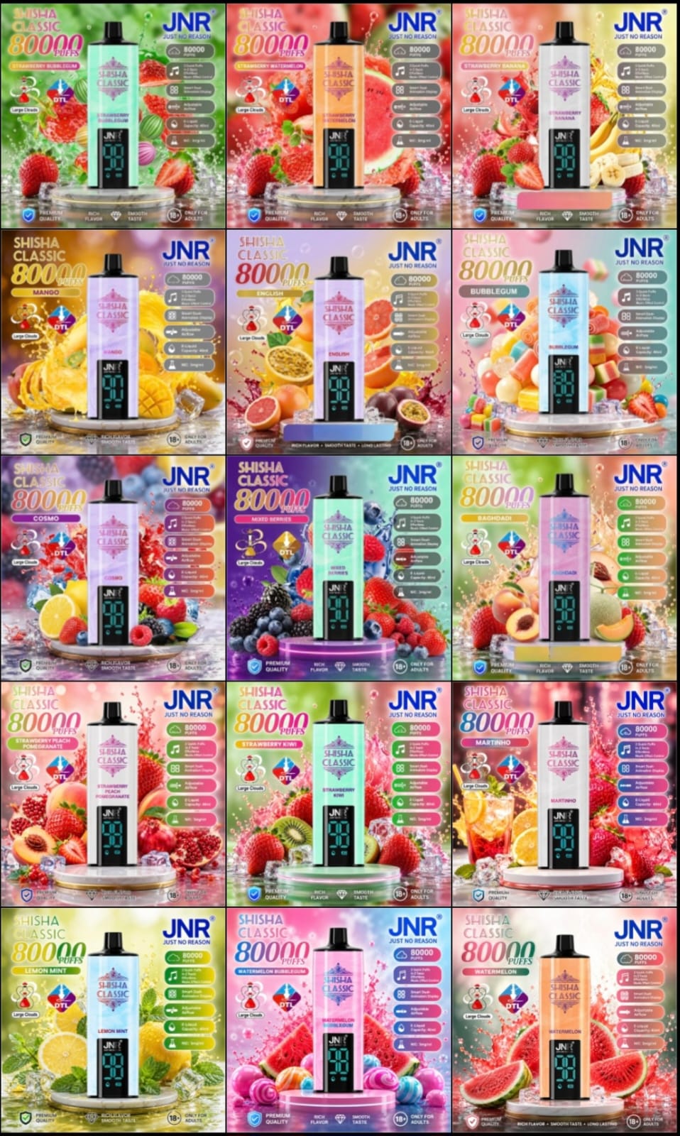 JNR Shisha Classic 80000 Puffs Disposable JNR Shisha Classic 80000 Puffs Disposable