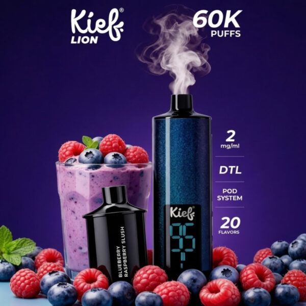 Kief Lion 60000 puffs Disposable Kit Blueberry Raspberry Slush