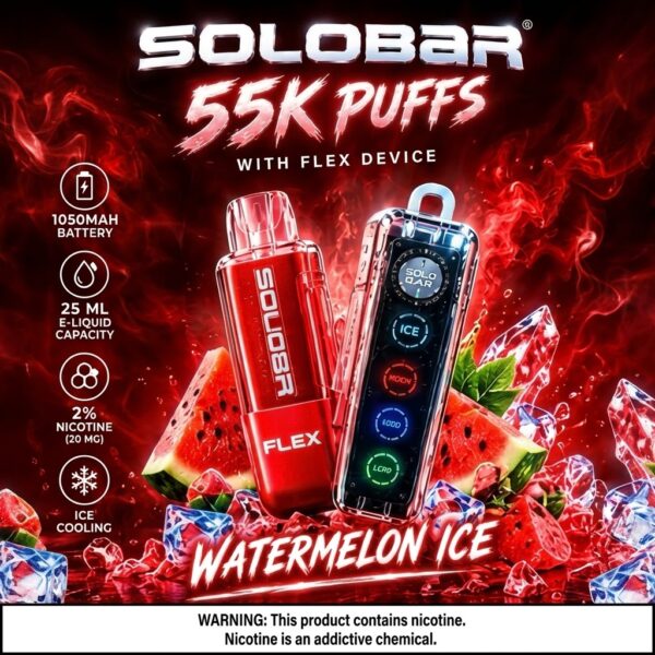 SOLOBAR FLEX 55000 Puffs Disposable Kit Watermelon Ice
